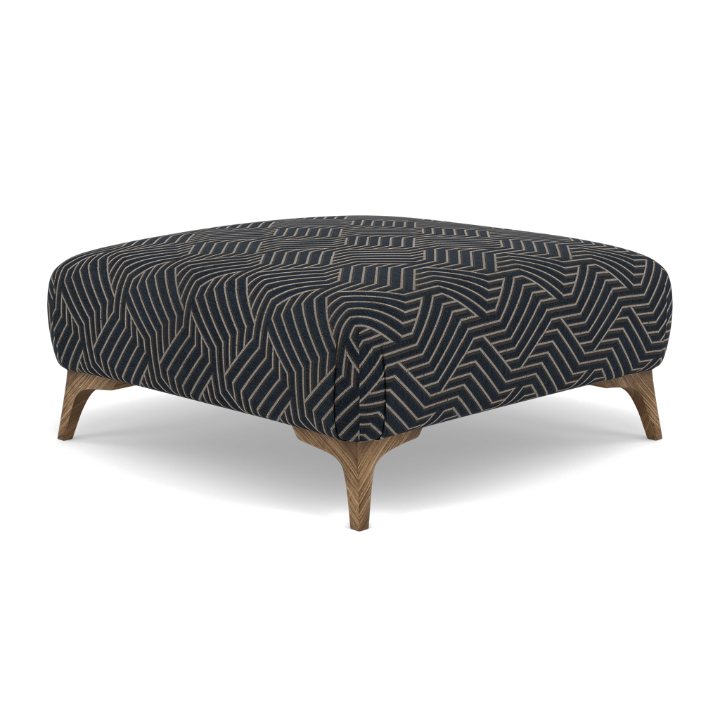Chilton Footstool - Designer Stool Accent Fabric — Capri Obsidin, gallery image 3