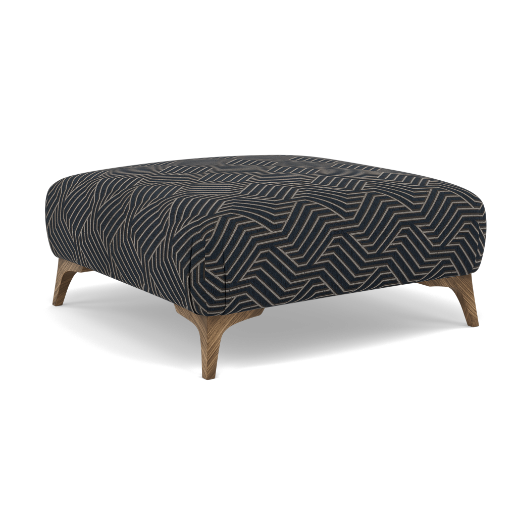 Chilton Footstool - Designer Stool Accent Fabric — Capri Obsidin, gallery image 1