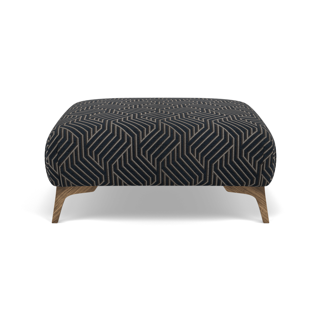 Chilton Footstool - Designer Stool Accent Fabric — Capri Obsidin, gallery image 2