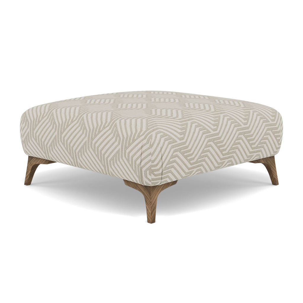 Chilton Footstool - Designer Stool Accent Fabric — Capri Oyster, gallery image 3