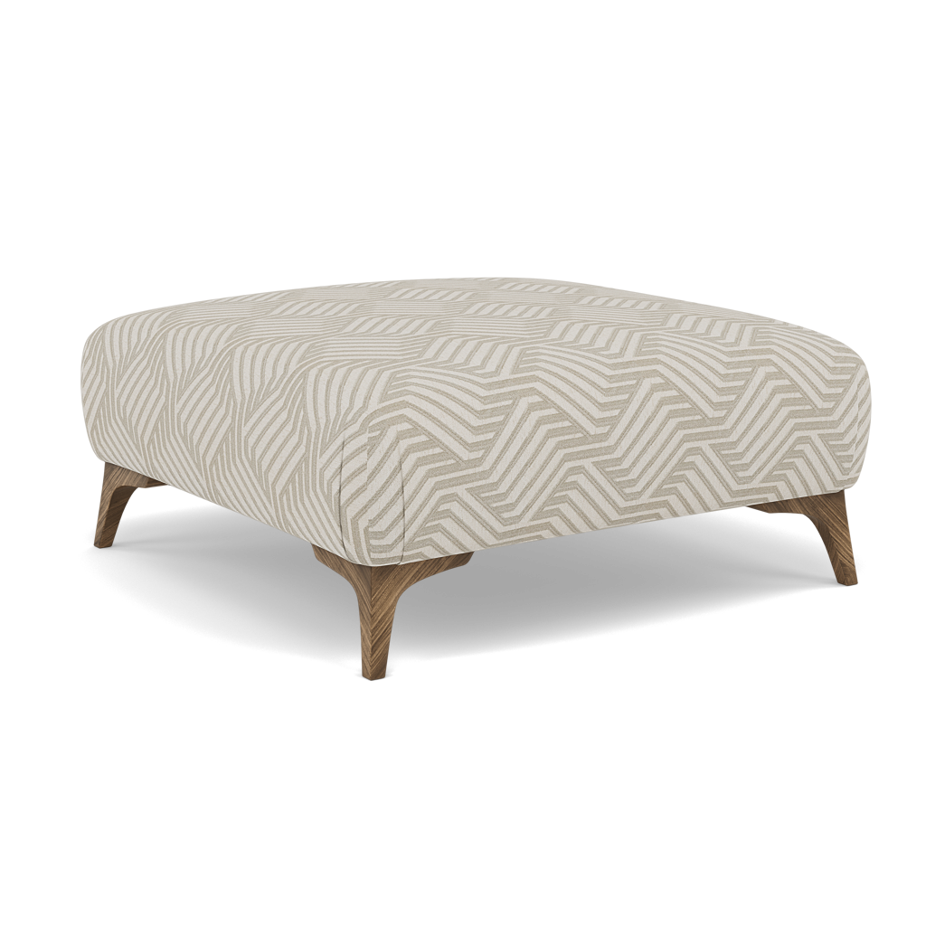 Chilton Footstool - Designer Stool Accent Fabric — Capri Oyster, gallery image 1
