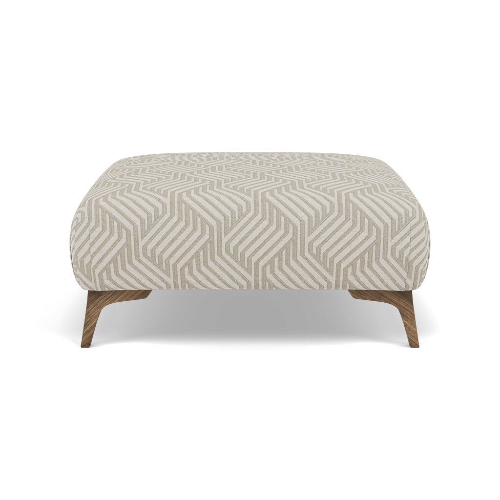 Chilton Footstool - Designer Stool Accent Fabric — Capri Oyster, gallery image 2