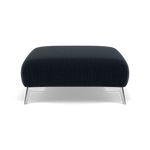Chilton Footstool - Designer Stool Fabric — Chrome Feet / Kobe Ink, gallery image 2