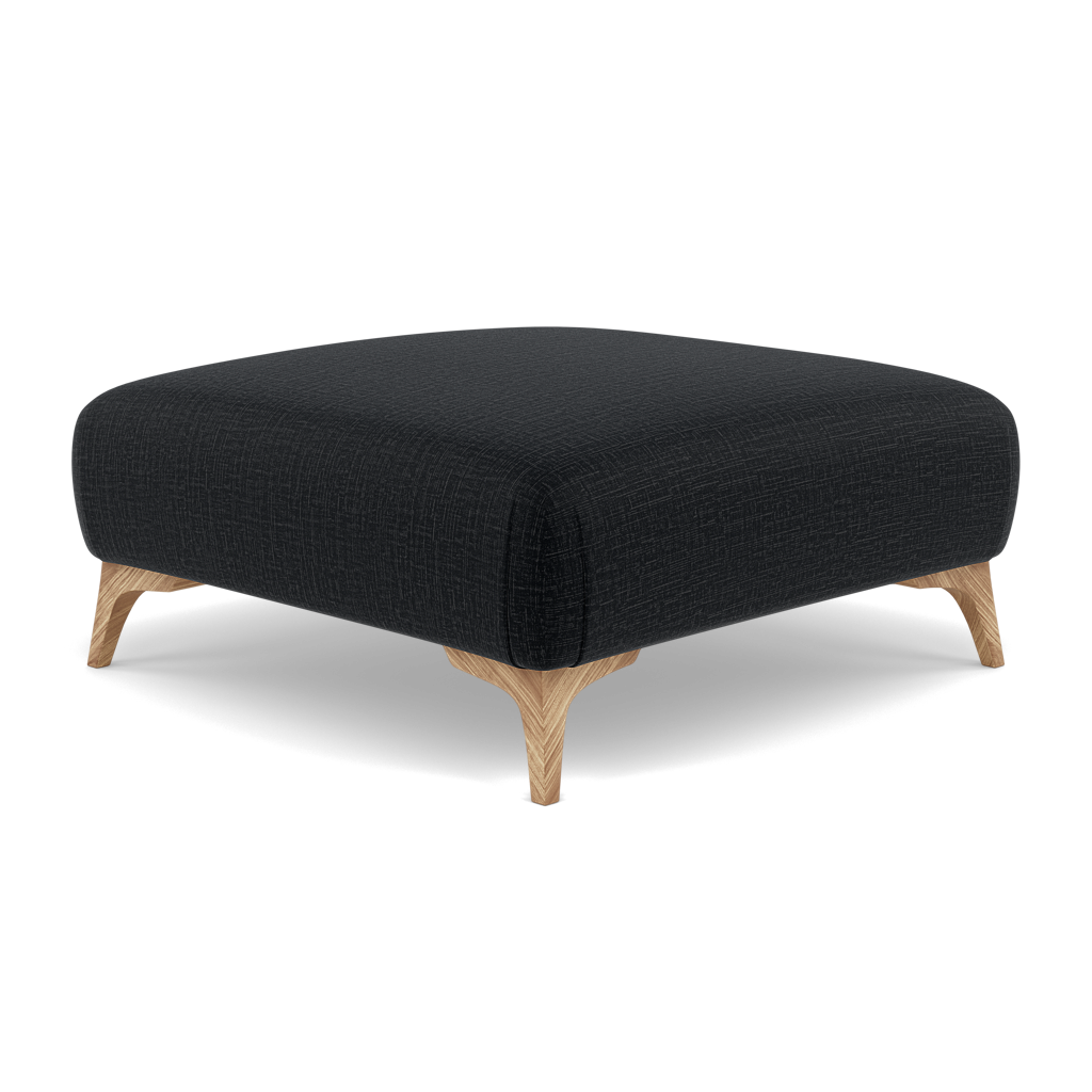 Chilton Footstool - Designer Stool Fabric — Light Feet / Kobe Charcoal, gallery image 3