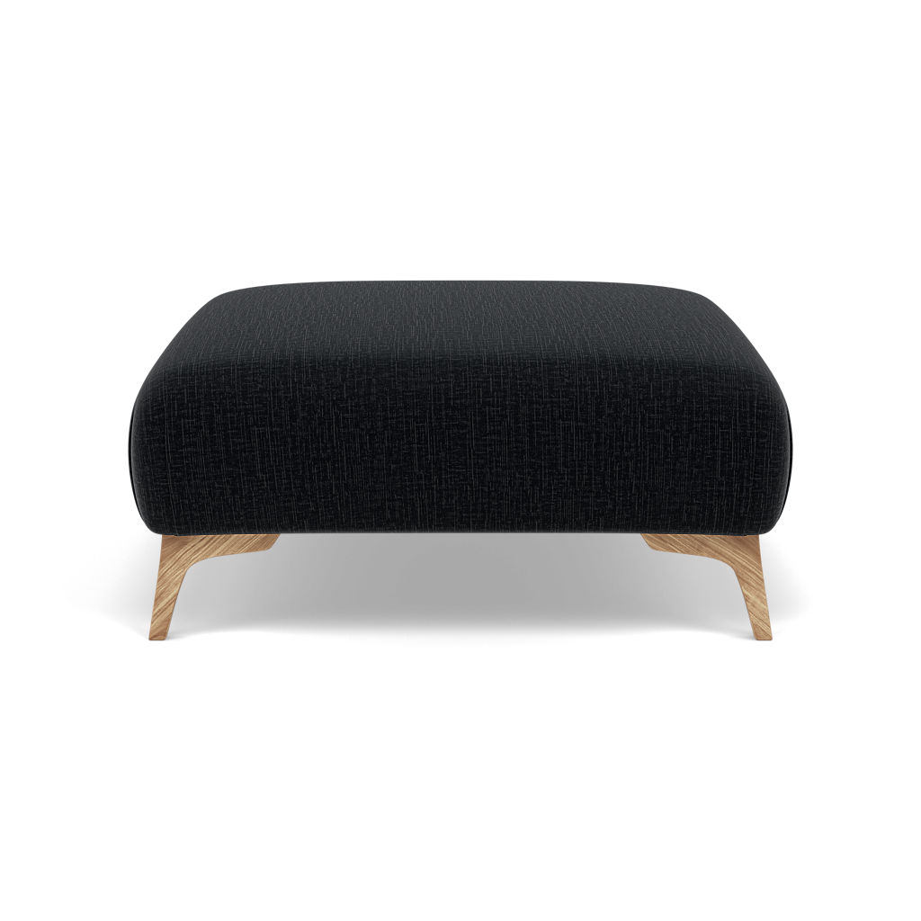 Chilton Footstool - Designer Stool Fabric — Light Feet / Kobe Charcoal, gallery image 2