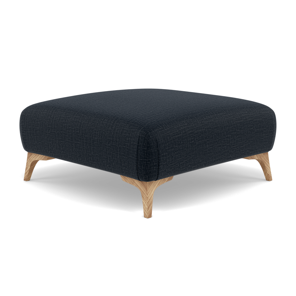 Chilton Footstool - Designer Stool Fabric — Light Feet / Kobe Ink, gallery image 3