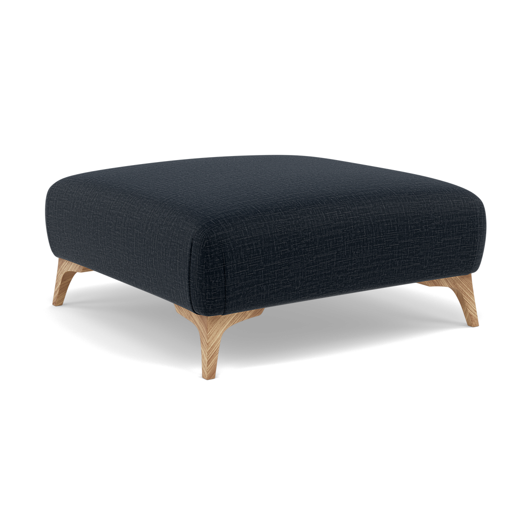 Chilton Footstool - Designer Stool Fabric — Light Feet / Kobe Ink, gallery image 1