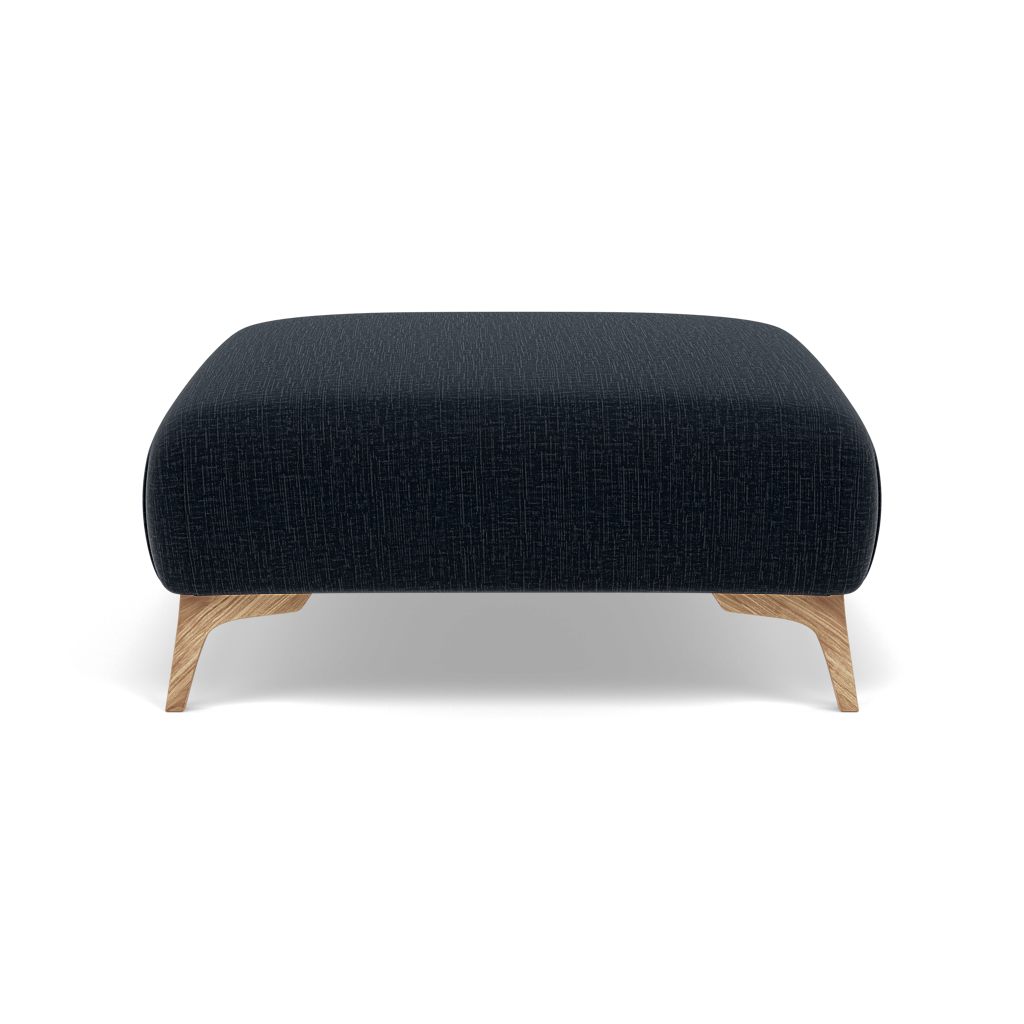 Chilton Footstool - Designer Stool Fabric — Light Feet / Kobe Ink, gallery image 2