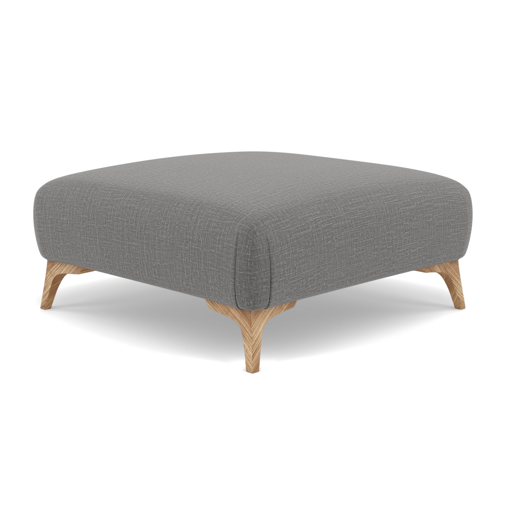 Chilton Footstool - Designer Stool Fabric — Light Feet / Kobe Lead, gallery image 3