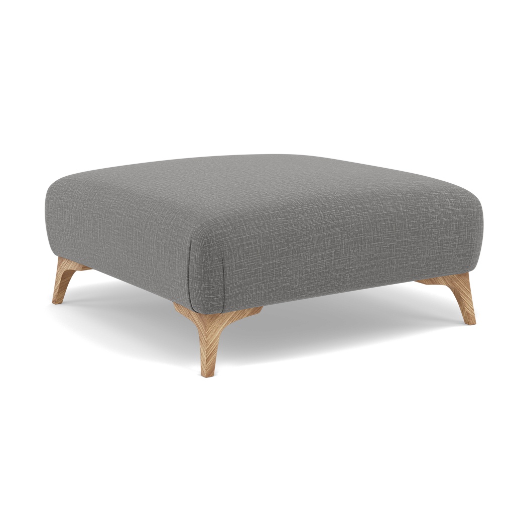 Chilton Footstool - Designer Stool Fabric — Light Feet / Kobe Lead, gallery image 1