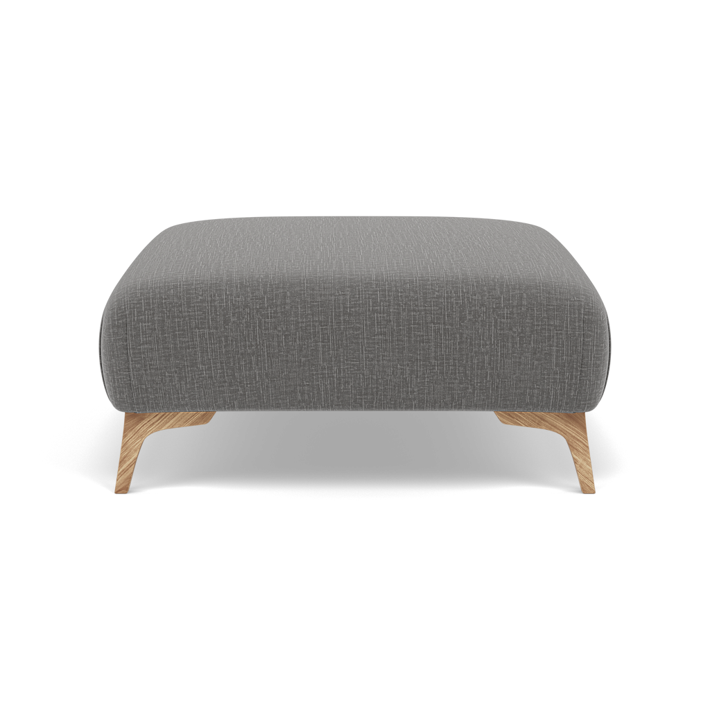 Chilton Footstool - Designer Stool Fabric — Light Feet / Kobe Lead, gallery image 2