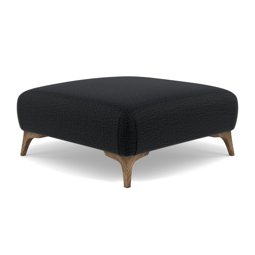 Chilton Footstool - Designer Stool Fabric — Smoke Feet / Kobe Charcoal, gallery image 3