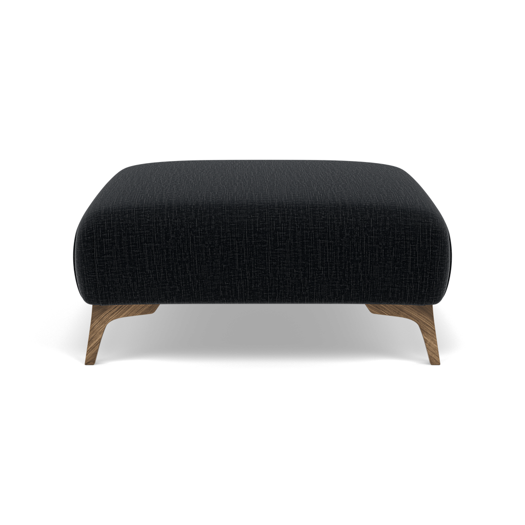 Chilton Footstool - Designer Stool Fabric — Smoke Feet / Kobe Charcoal, gallery image 2