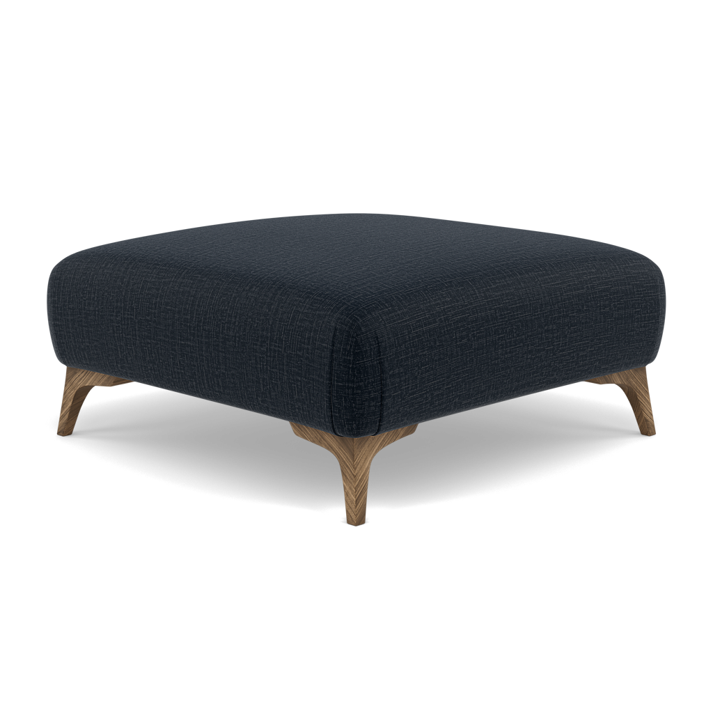 Chilton Footstool - Designer Stool Fabric — Smoke Feet / Kobe Ink, gallery image 3