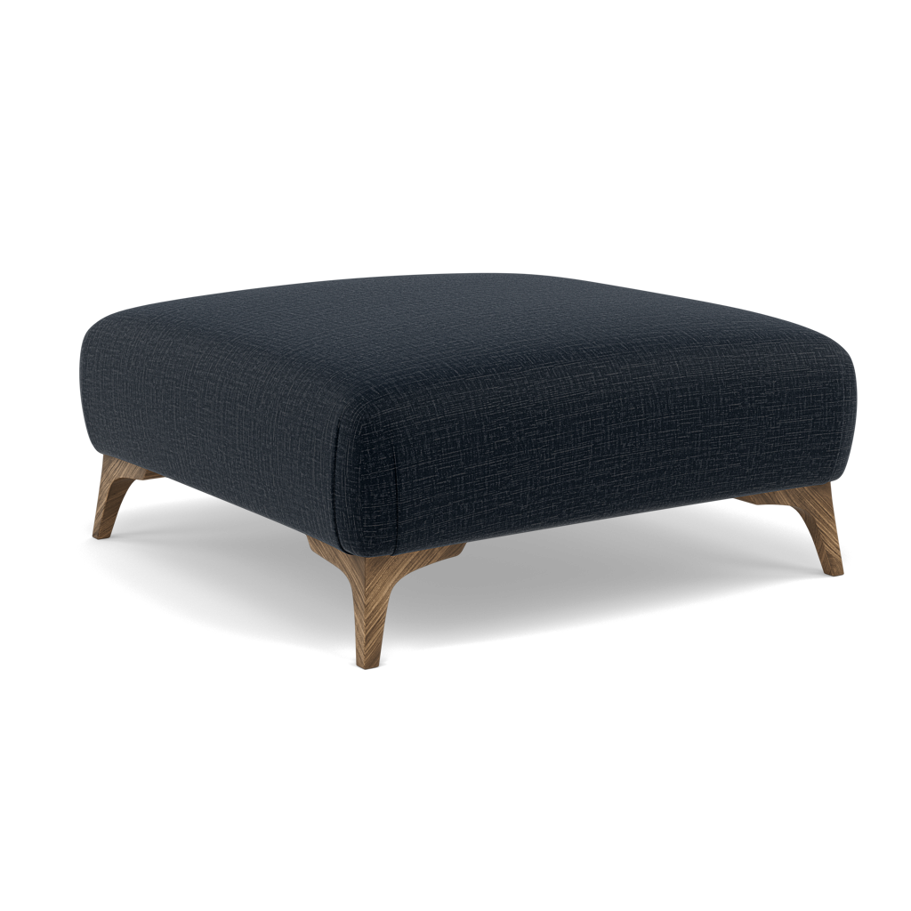 Chilton Footstool - Designer Stool Fabric — Smoke Feet / Kobe Ink, gallery image 1