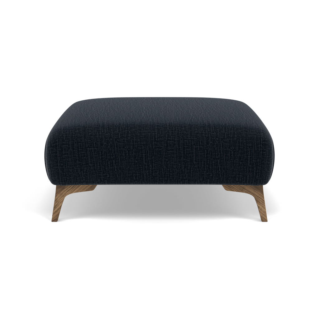 Chilton Footstool - Designer Stool Fabric — Smoke Feet / Kobe Ink, gallery image 2