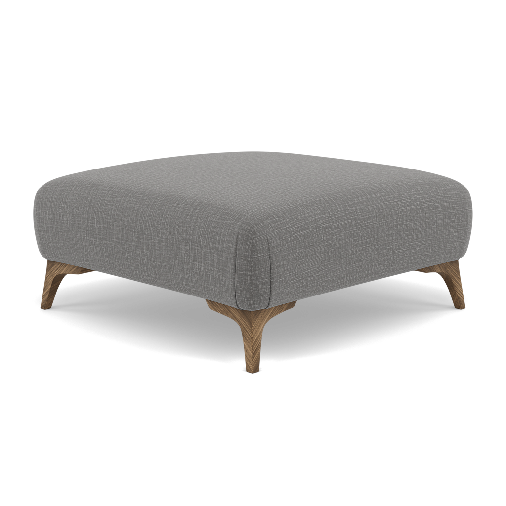 Chilton Footstool - Designer Stool Fabric — Smoke Feet / Kobe Lead, gallery image 3