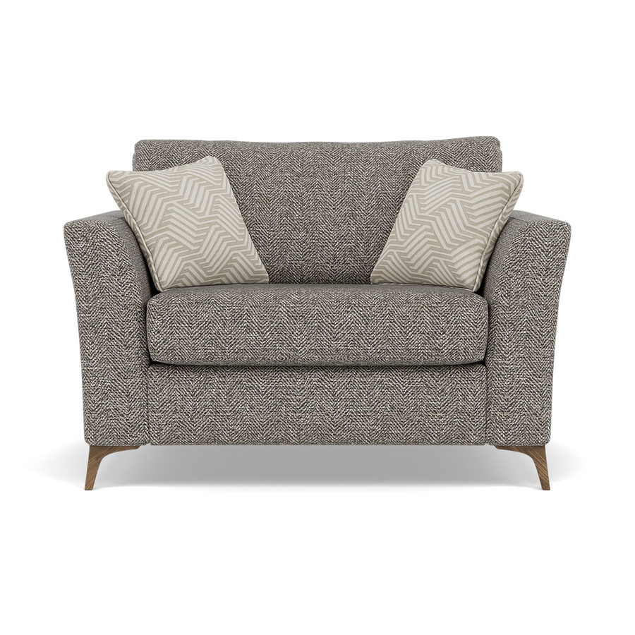 Chilton Loveseat - Cuddler Sofa Fabric Armchairs Sterling Home Barley Charcoal 1