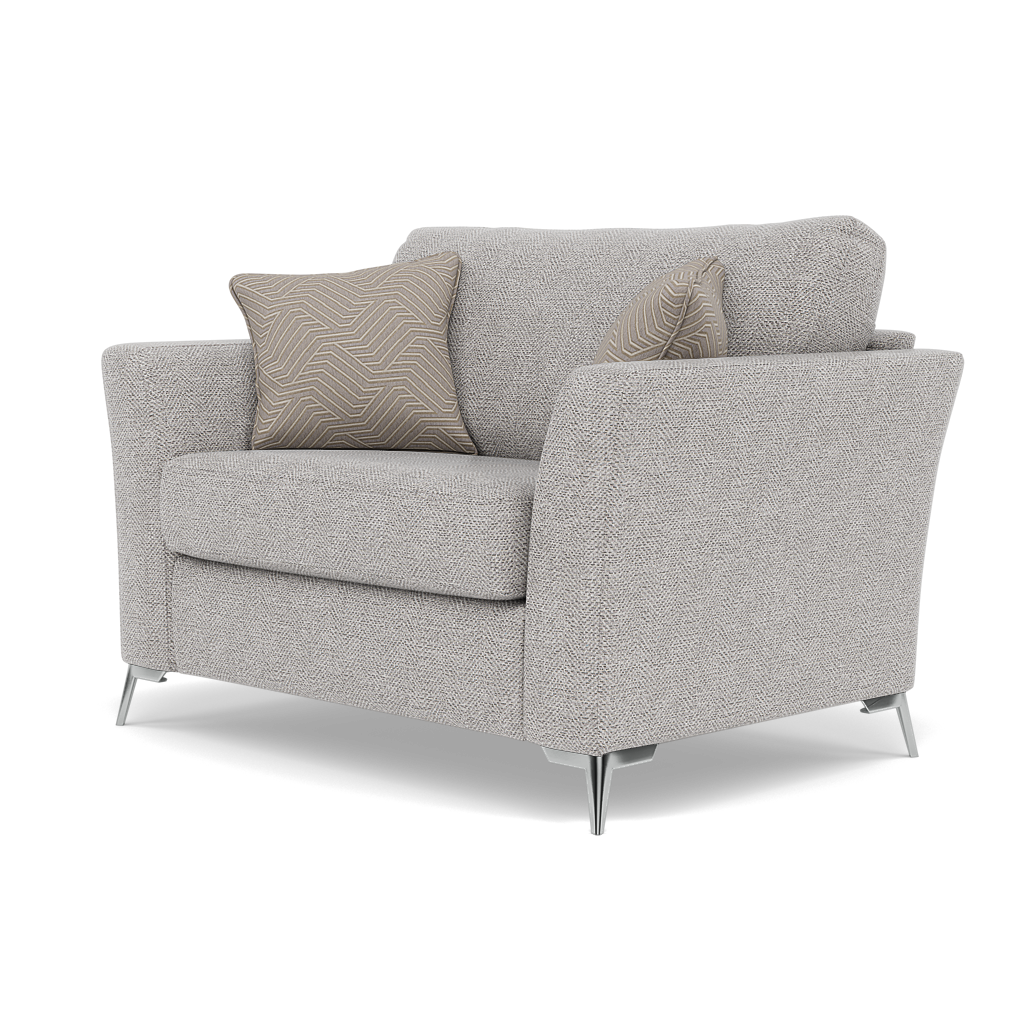 Chilton Loveseat - Cuddler Sofa Fabric — Chrome Feet / Barley Clay, gallery image 3