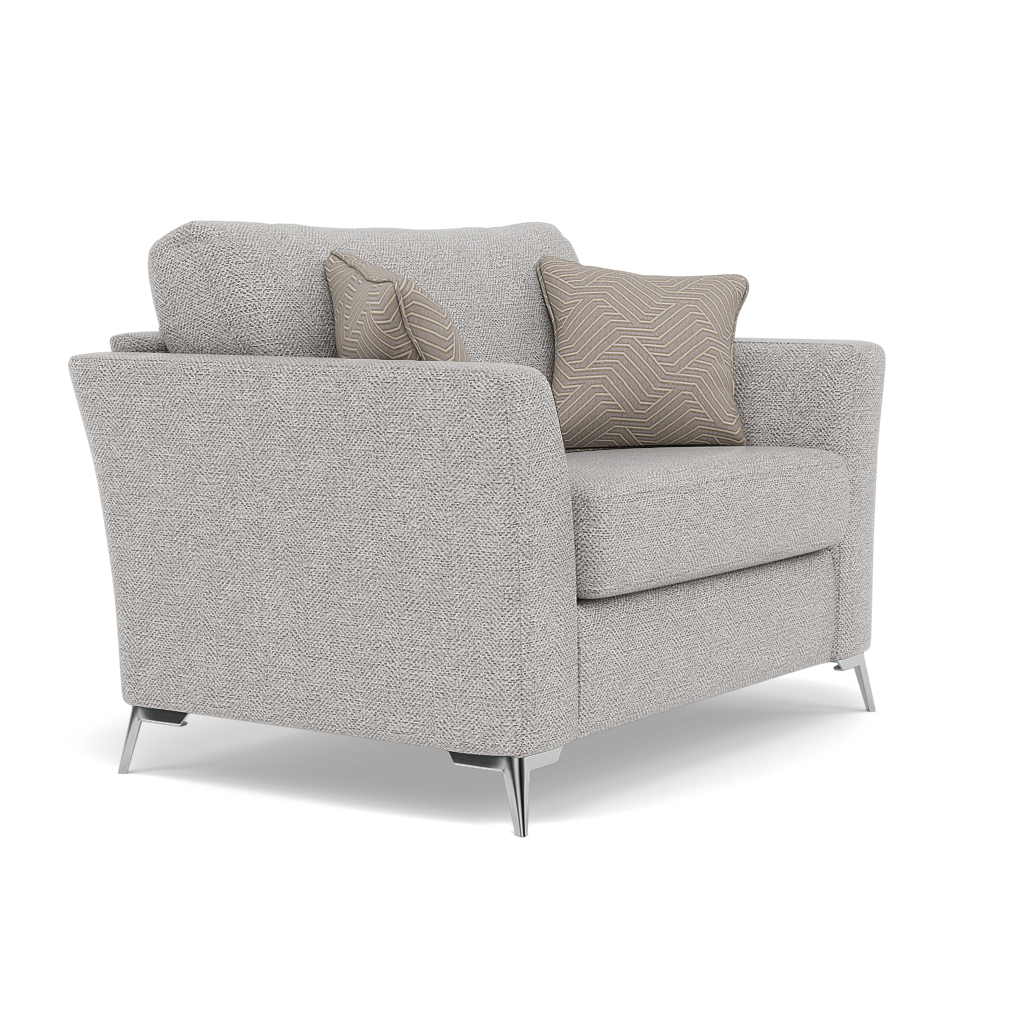 Chilton Loveseat - Cuddler Sofa Fabric — Chrome Feet / Barley Clay, gallery image 1