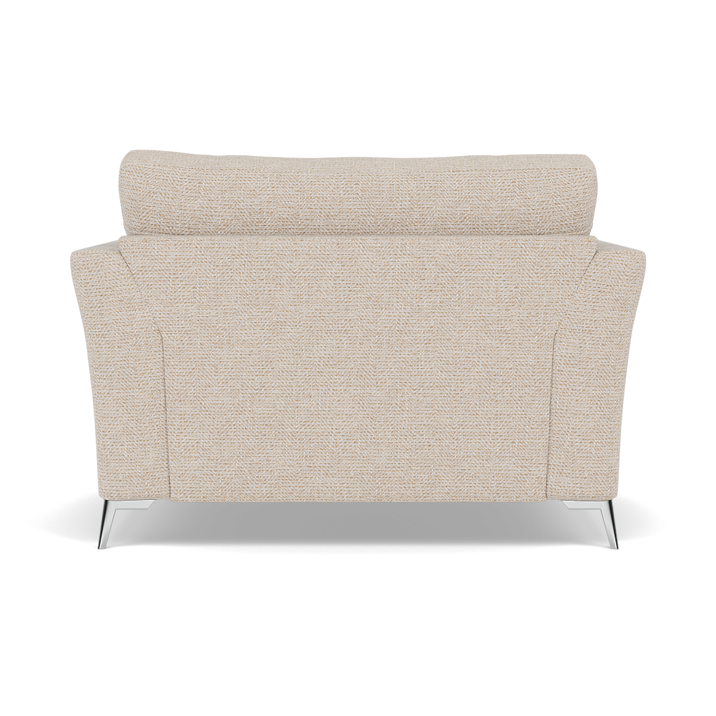 Chilton Loveseat - Cuddler Sofa Fabric — Chrome Feet / Barley Linen, gallery image 2