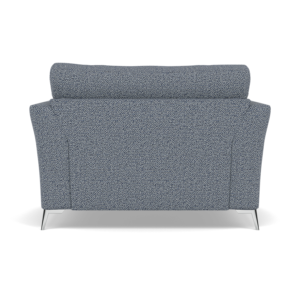 Chilton Loveseat - Cuddler Sofa Fabric — Chrome Feet / Barley Marine, gallery image 2
