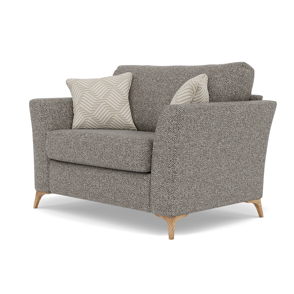 Chilton Loveseat - Cuddler Sofa Fabric — Light Feet / Barley Charcoal, gallery image 3