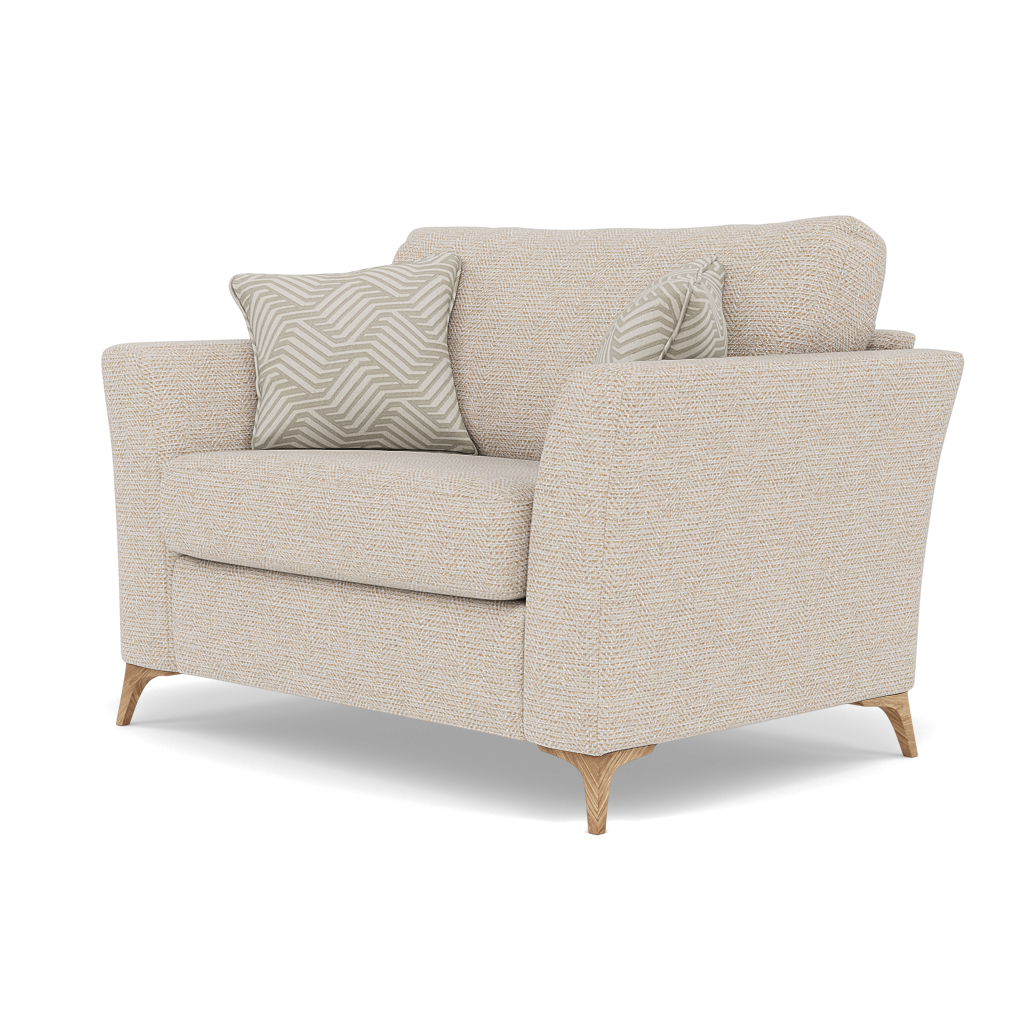 Chilton Loveseat - Cuddler Sofa Fabric — Light Feet / Barley Linen, gallery image 3