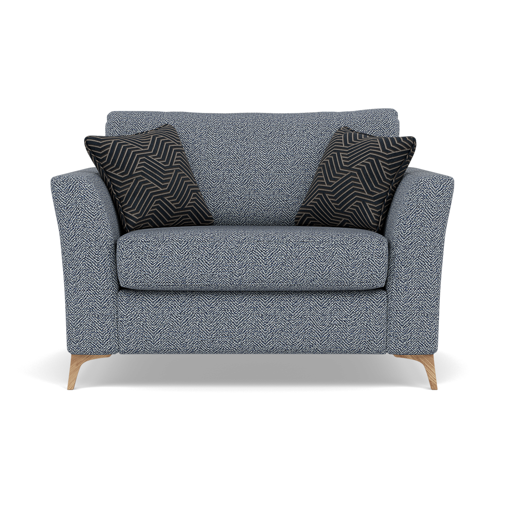 Chilton Loveseat - Cuddler Sofa Fabric Loveseats Sterling Home 9 Light Feet Barley Marine