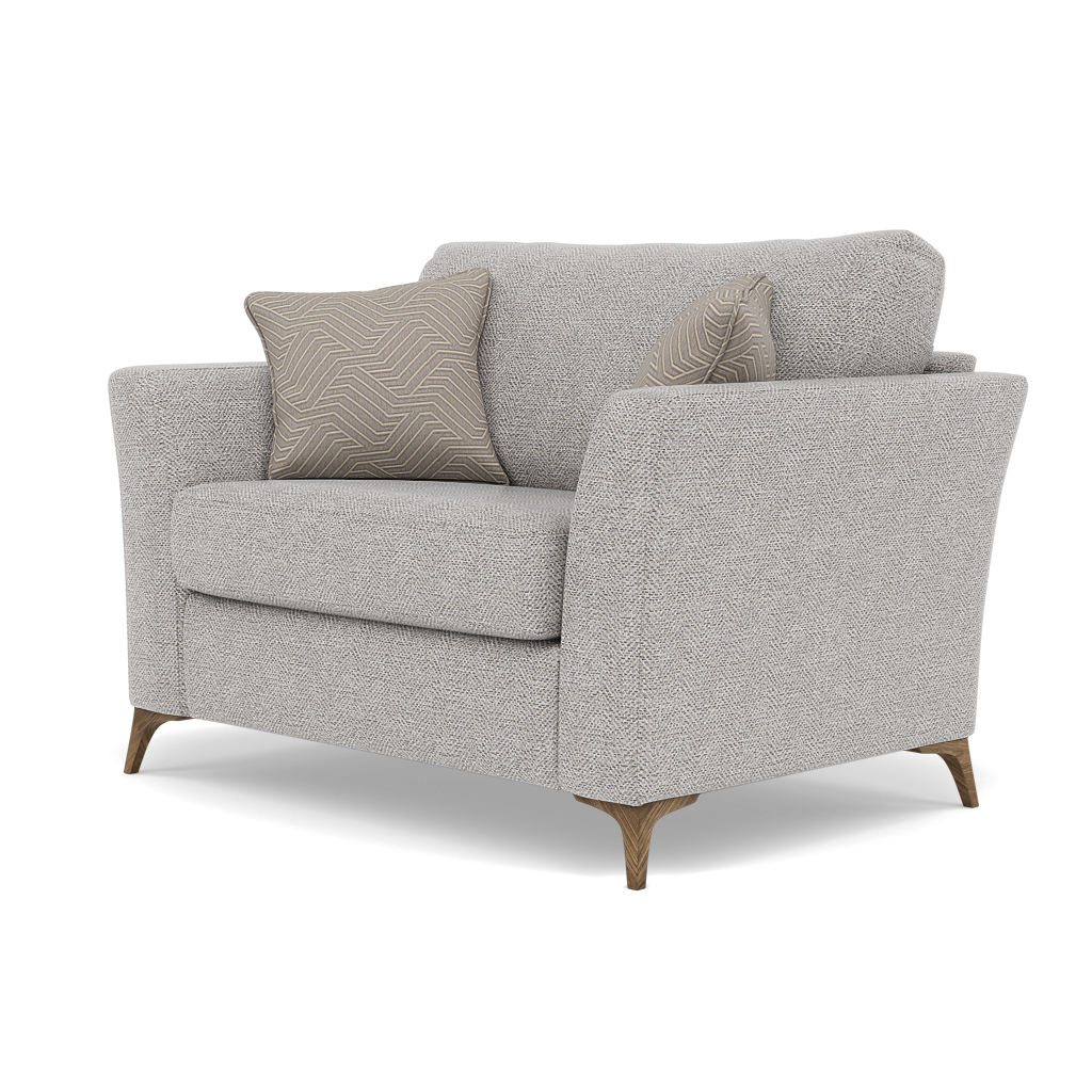 Chilton Loveseat - Cuddler Sofa Fabric — Smoke Feet / Barley Clay, gallery image 3