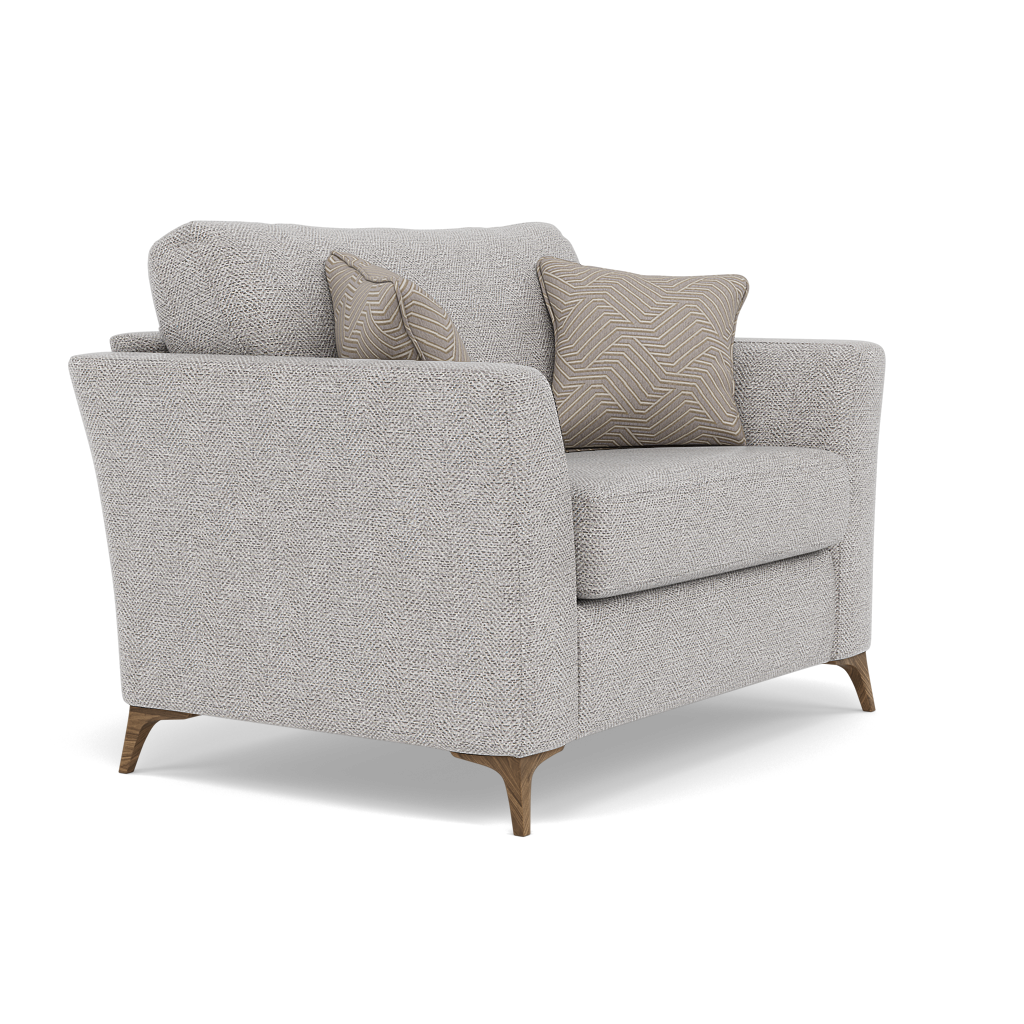 Chilton Loveseat - Cuddler Sofa Fabric — Smoke Feet / Barley Clay, gallery image 1