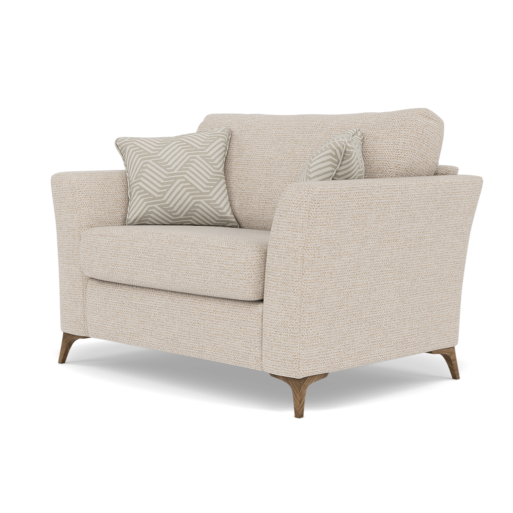 Chilton Loveseat - Cuddler Sofa Fabric — Smoke Feet / Barley Linen, gallery image 3