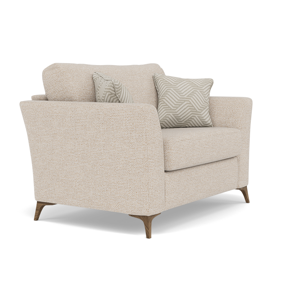 Chilton Loveseat - Cuddler Sofa Fabric — Smoke Feet / Barley Linen, gallery image 1