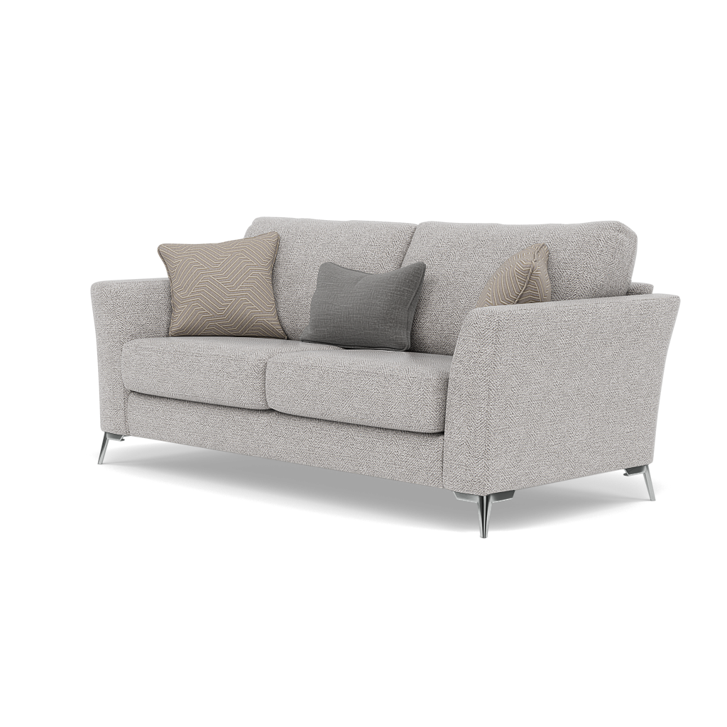 Chilton Small 3 Seater Sofa - 2.5 Seater Sofa Fabric — Chrome Feet / Barley Clay, gallery image 3