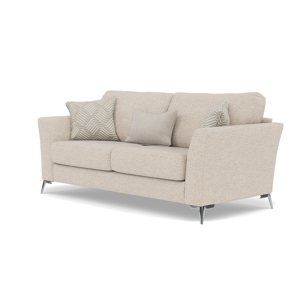 Chilton Small 3 Seater Sofa - 2.5 Seater Sofa Fabric — Chrome Feet / Barley Linen, gallery image 3