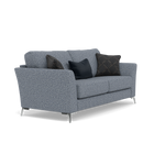 Chilton Small 3 Seater Sofa - 2.5 Seater Sofa Fabric — Chrome Feet / Barley Marine, gallery image 1