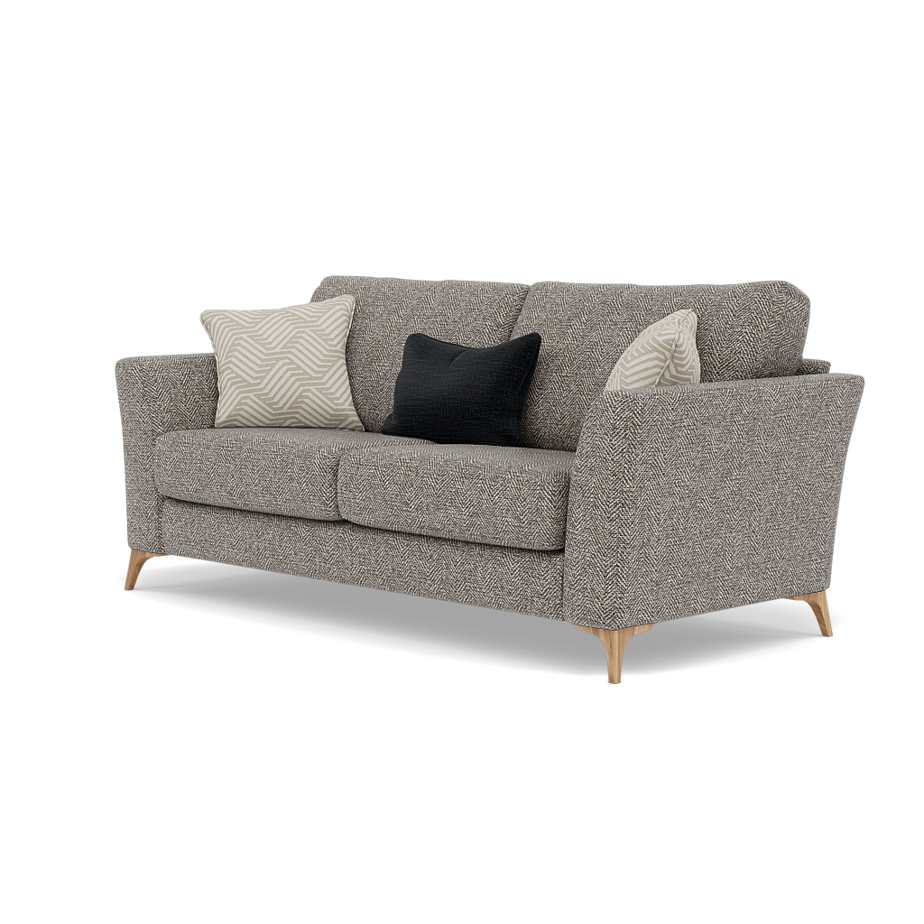 Chilton Small 3 Seater Sofa - 2.5 Seater Sofa Fabric — Light Feet / Barley Charcoal, gallery image 3