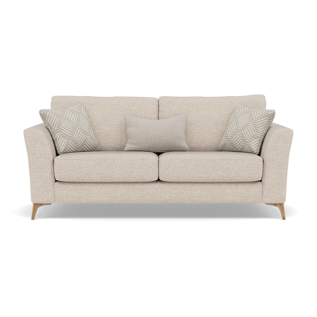 Chilton Small 3 Seater Sofa - 2.5 Seater Sofa Fabric 3 Seater Sofas Sterling Home 6 Light Feet Barley Linen