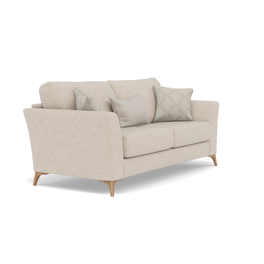 Chilton Small 3 Seater Sofa - 2.5 Seater Sofa Fabric — Light Feet / Barley Linen, gallery image 1