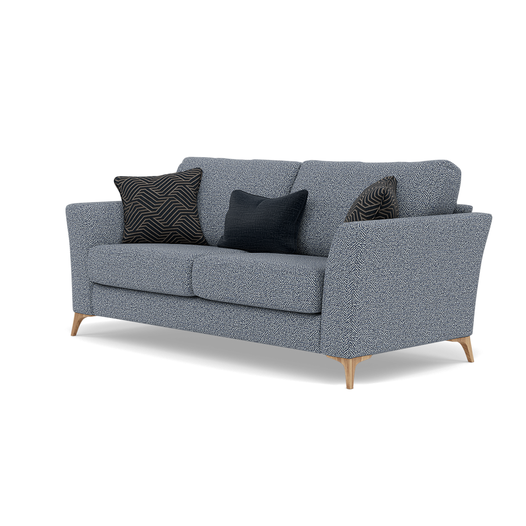 Chilton Small 3 Seater Sofa - 2.5 Seater Sofa Fabric — Light Feet / Barley Marine, gallery image 3