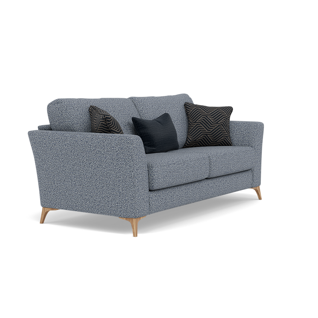 Chilton Small 3 Seater Sofa - 2.5 Seater Sofa Fabric — Light Feet / Barley Marine, gallery image 1