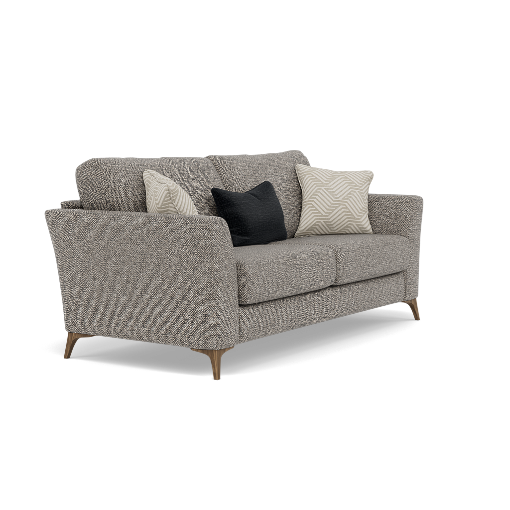 Chilton Small 3 Seater Sofa - 2.5 Seater Sofa Fabric — Smoke Feet / Barley Charcoal, gallery image 1