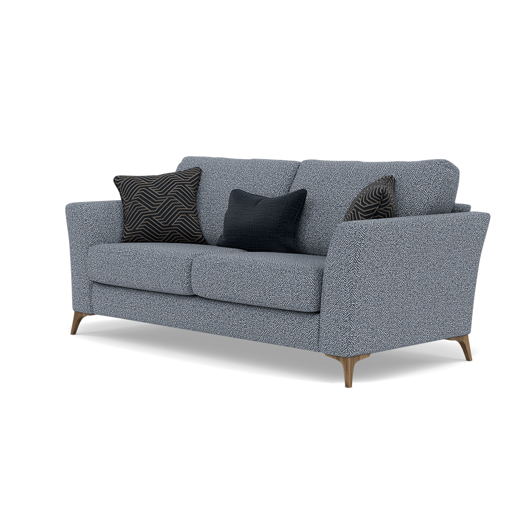 Chilton Small 3 Seater Sofa - 2.5 Seater Sofa Fabric — Smoke Feet / Barley Marine, gallery image 3