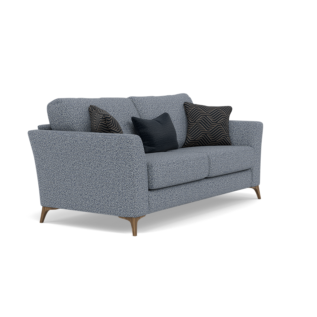 Chilton Small 3 Seater Sofa - 2.5 Seater Sofa Fabric — Smoke Feet / Barley Marine, gallery image 1