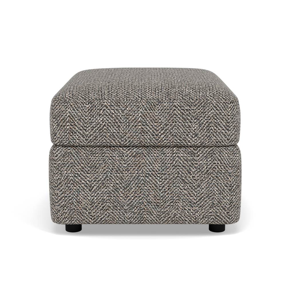 Chilton Storage Footstool - Storage Stool Fabric — Barley Charcoal, gallery image 2