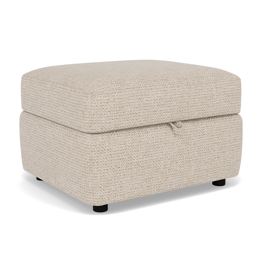 Chilton Storage Footstool - Storage Stool Fabric — Barley Linen, gallery image 1