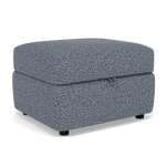 Chilton Storage Footstool - Storage Stool Fabric — Barley Marine, gallery image 1