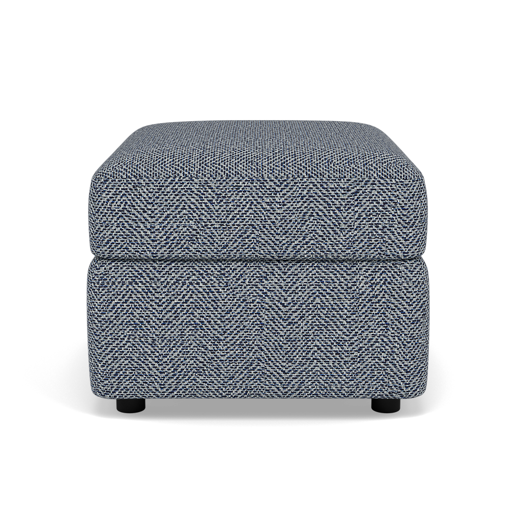 Chilton Storage Footstool - Storage Stool Fabric — Barley Marine, gallery image 2