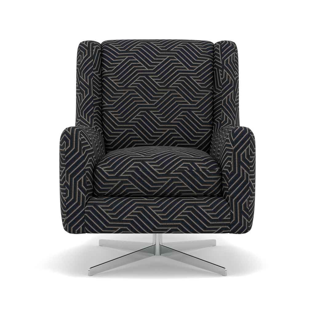 Chilton Swivel Armchair - Swivel Accent Chair Accent Fabric Sterling Home 4 Capri Obsidin