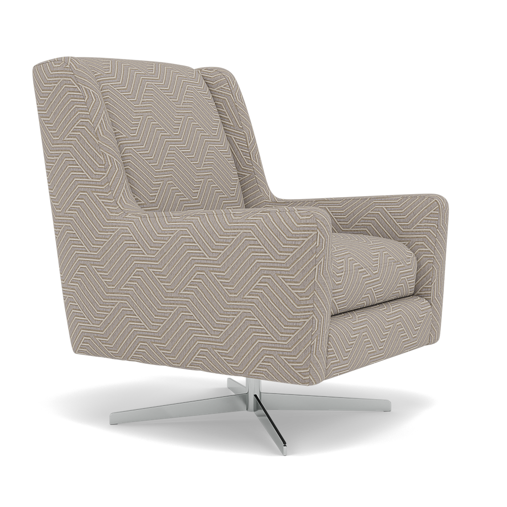 Chilton Swivel Armchair - Swivel Accent Chair Accent Fabric — Capri Ash, gallery image 1